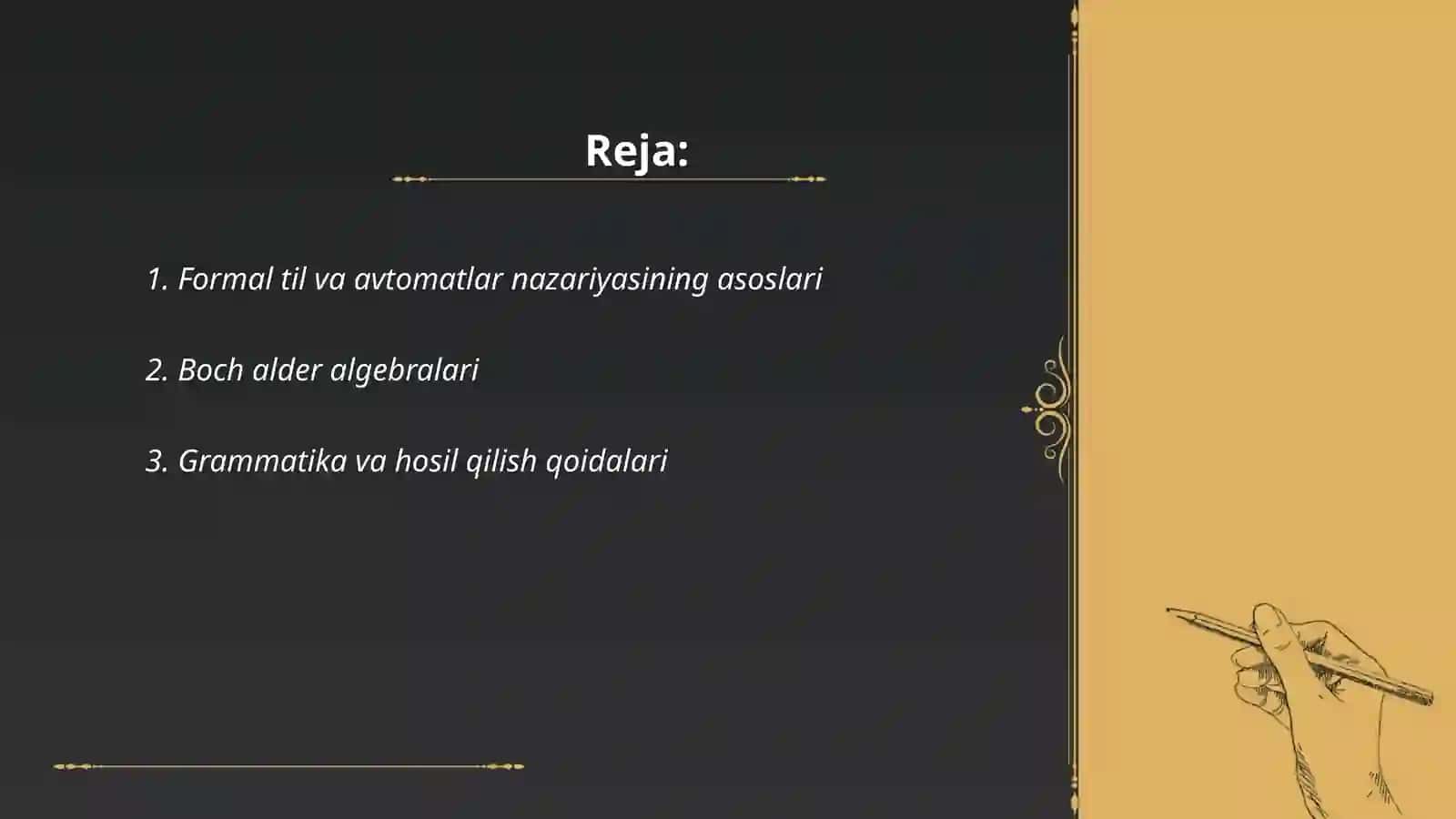 Formal til nazariyasi taʼlimoti 2