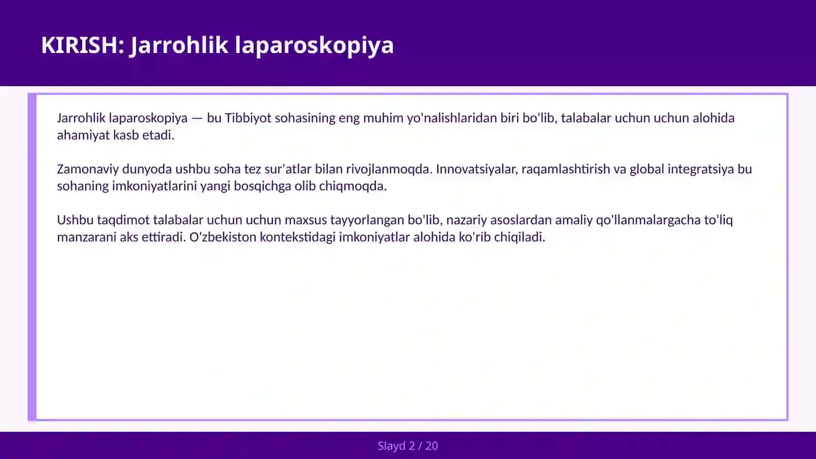 Jarrohlik laparoskopiya 2