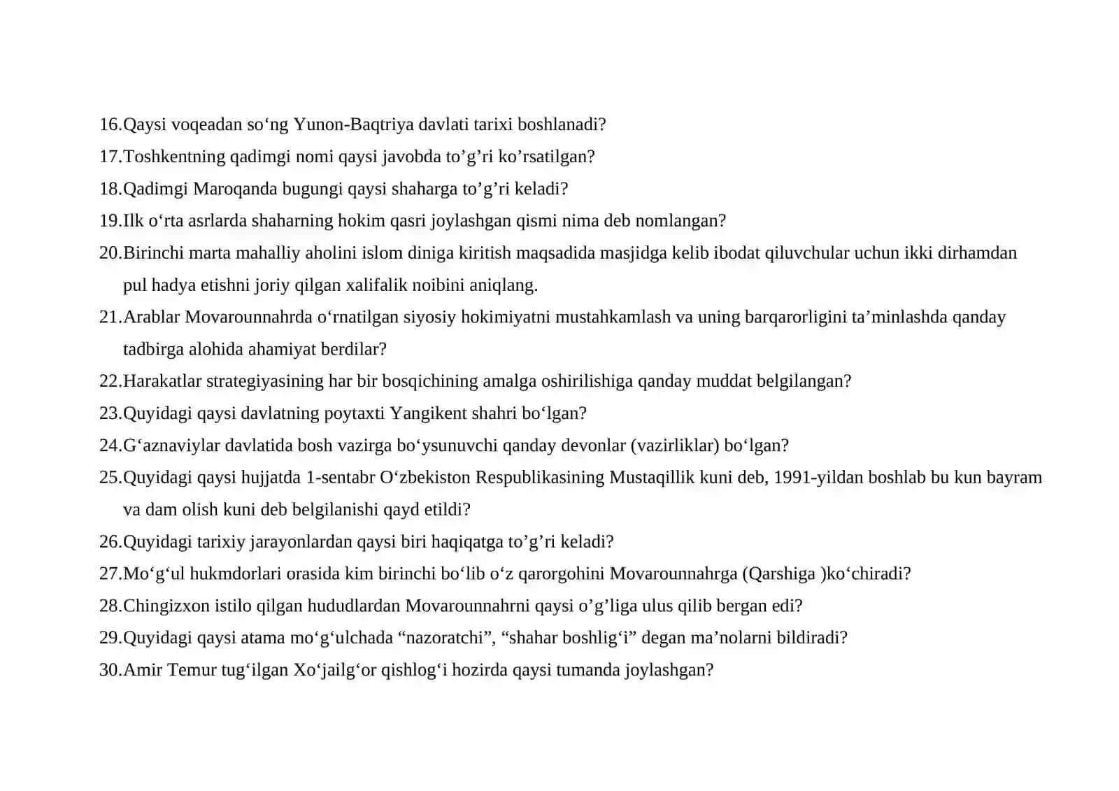 O‘zbekiston Respublikasi Prezidenti huzuridagi maslahatlashuv organi qaysi javobda to‘g‘ri berilgan? 2