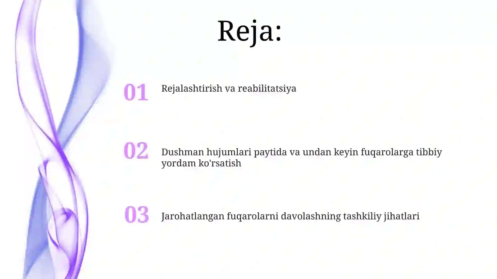 Dushman tajovuzi xavfi paytida va shikastlangan aholini davolash 2