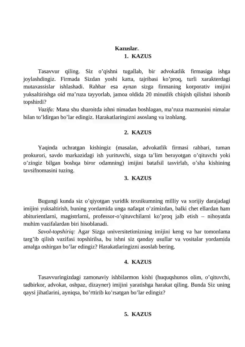 Huquqiy ko’nikma va metodologiya fanidan 2-semestr yakuniy nazorat ishi 2