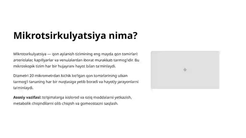 Mikrotsirkulyatsiya Tuzilishi: Qon Aylanishining Kichik Dunyoqarashi 2