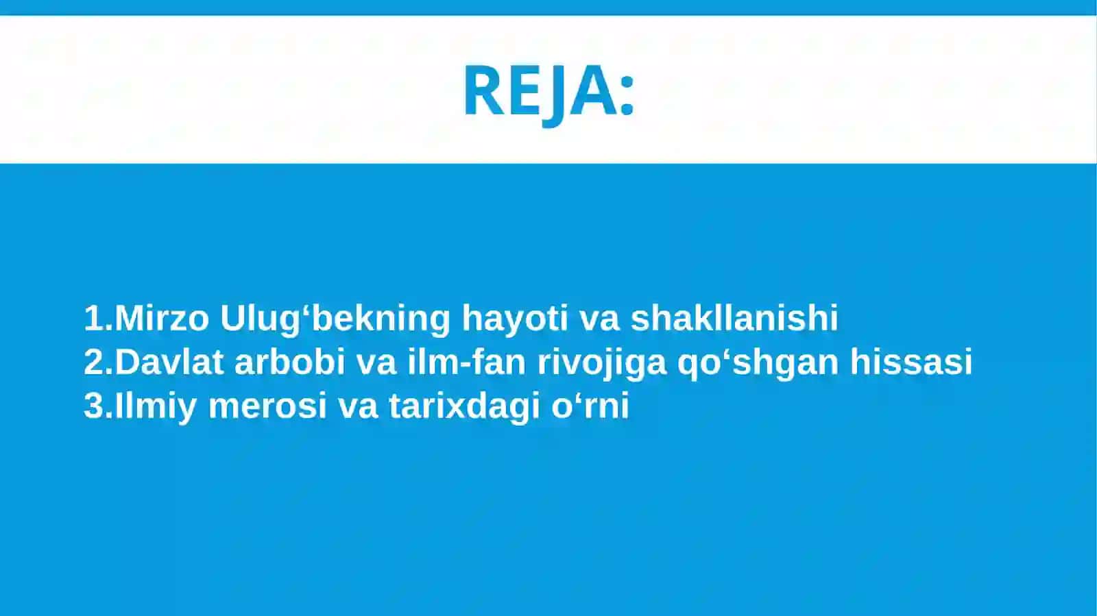 Mirzo Ulug'bek Davlat arbobi va buyuk olim ... 2