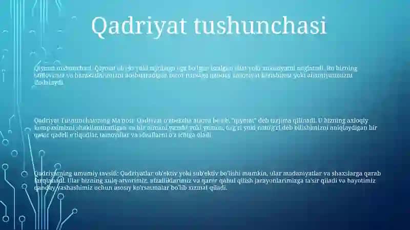 Qadriyat Tushunchasining MaʼNosi Va Uning Umumiy Tavsifi 2