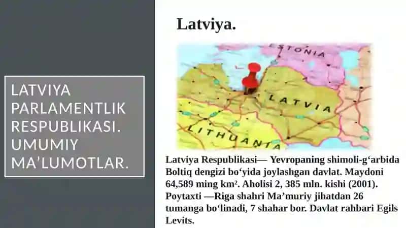 Latviya Respublikasi Umumiy Ma'lumotlar 2