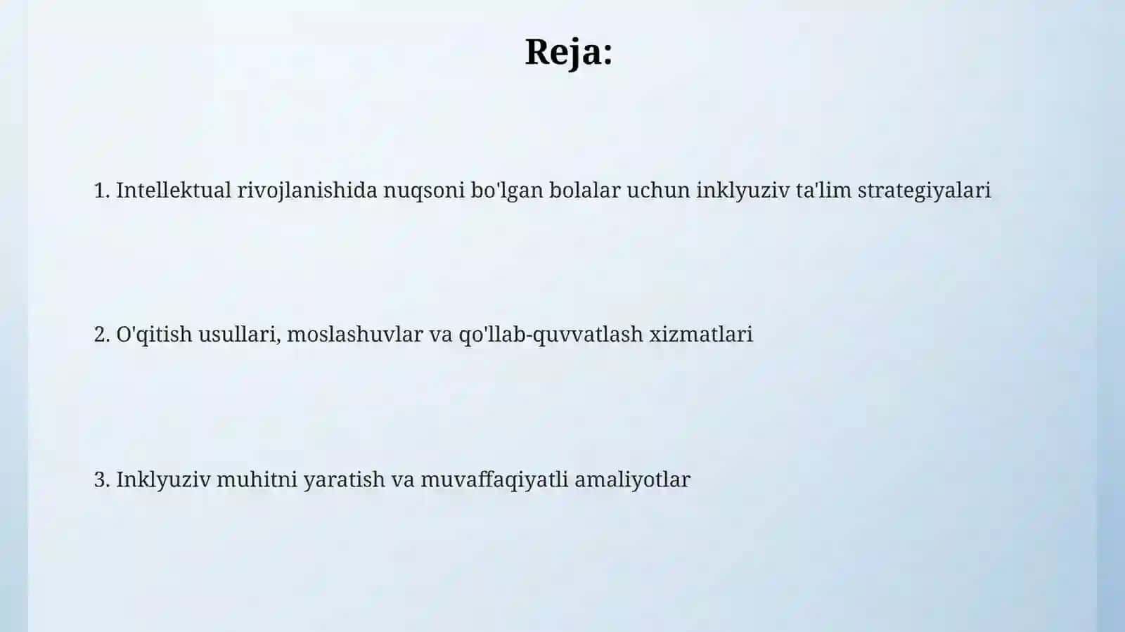 Intellektual rivojlanishida nuqsoni bo'lgan bolalar uchun inklyuziv ta'lim strategiyalari 2