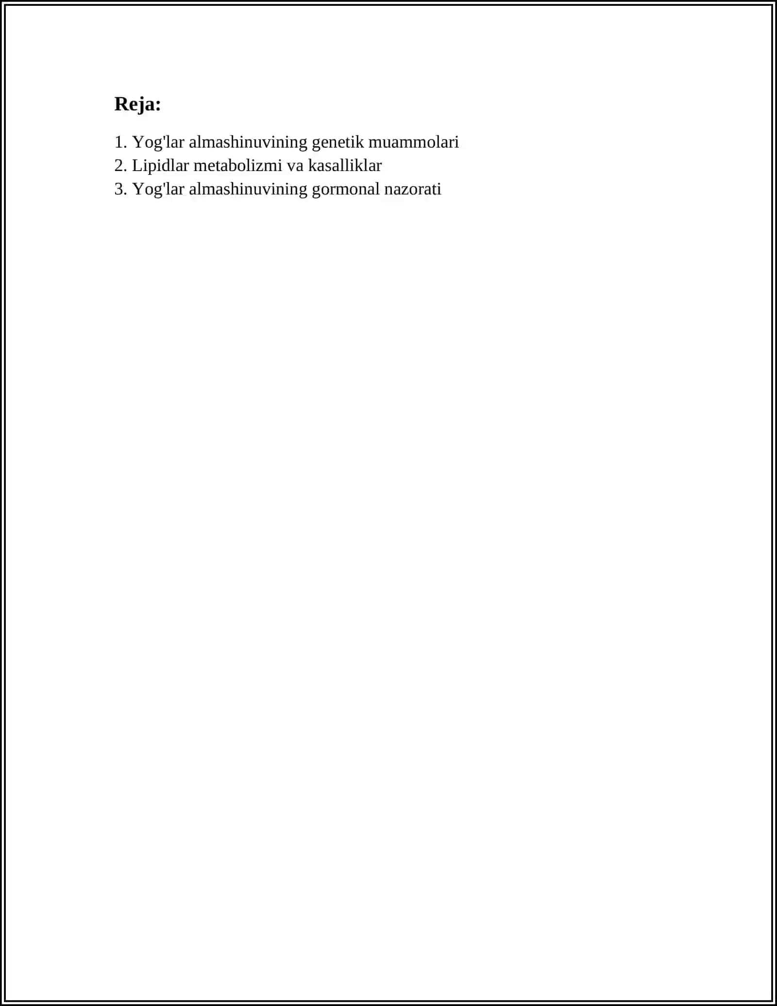 YOG'LAR ALMASHINUVINING BUZILISHI 2