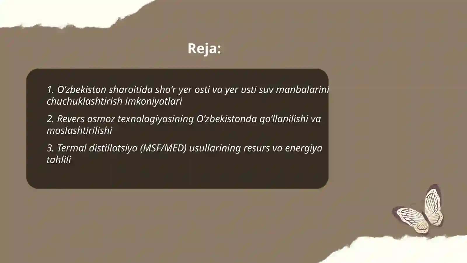 Oʻzbekiston sharoitida shõr suvlarni chuchuklashtirish g‘oyasi 2