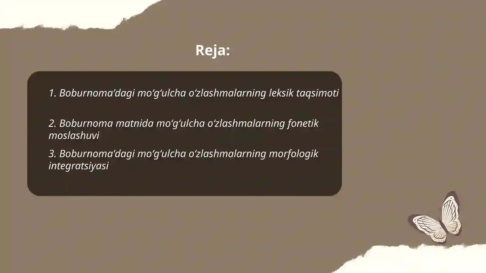 "Boburnoma"dagi mo'g'ulcha o'zlashmalar 2