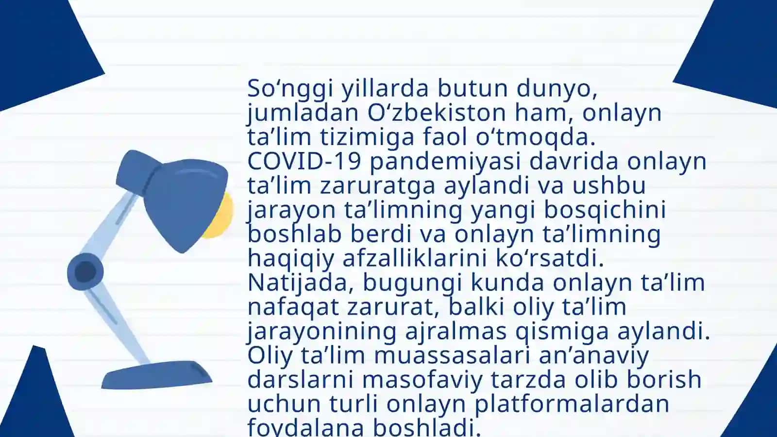 OLIY TA’LIMDA ONLAYN TA’LIM PLATFORMALARIDAN FOYDALANISH 2