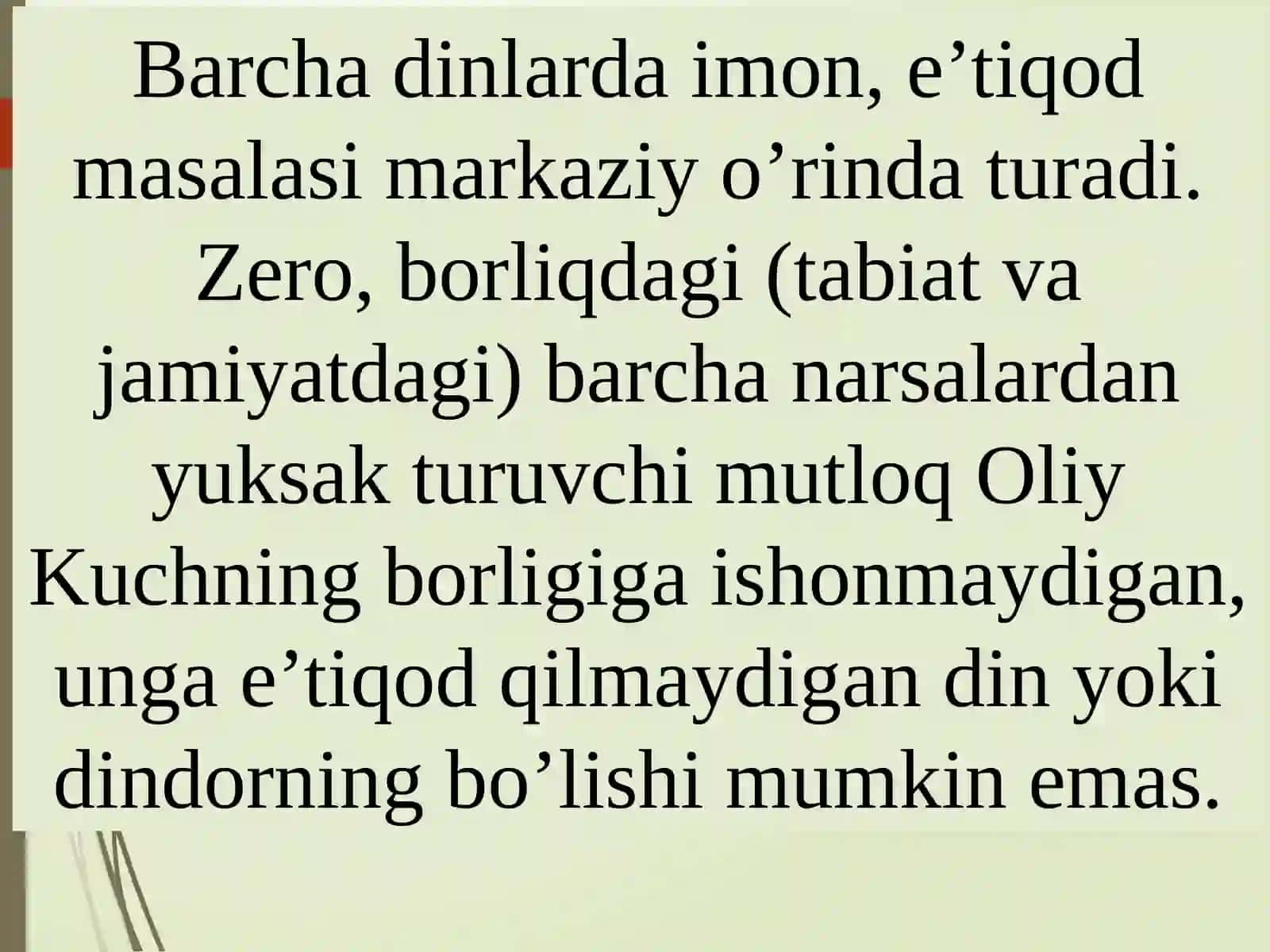 Iymon va e’tiqodning shakllanishi va namoyon bo’lishi 2