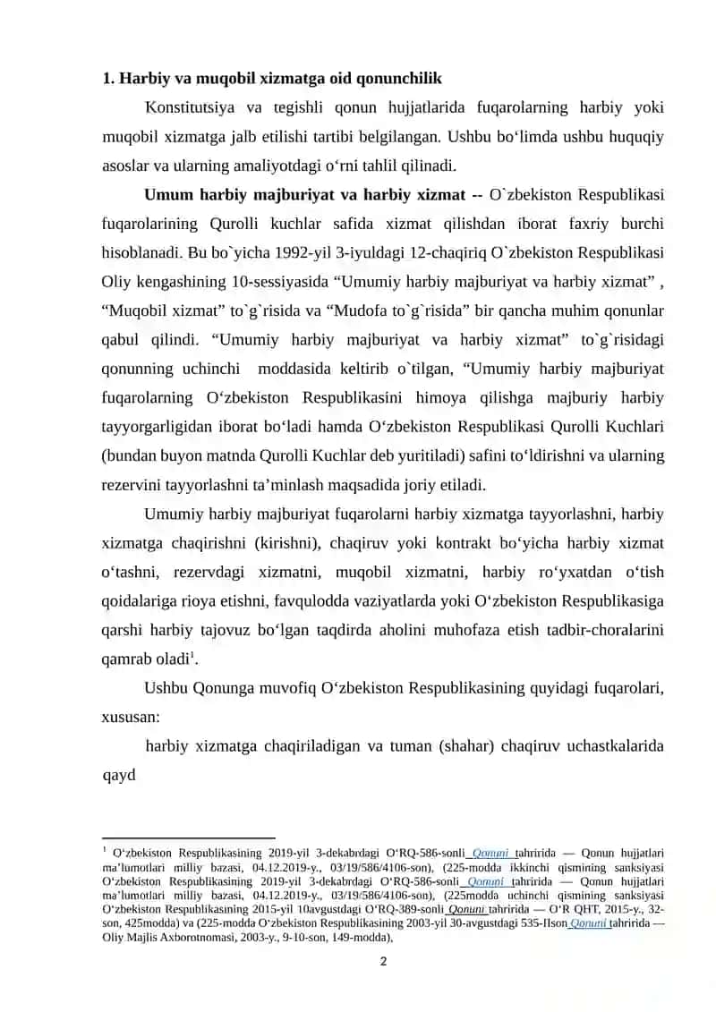 Harbiy Yoki Muqobil Xizmatdan Bo‘yin Tovlash 2