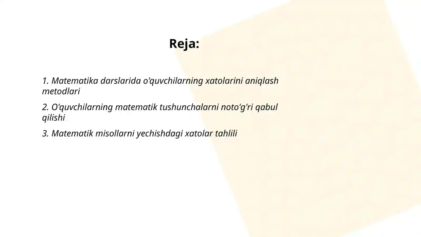 Matematika darslarida o'quvchilarning xato va kamchiliklarini tahlil qilish 2
