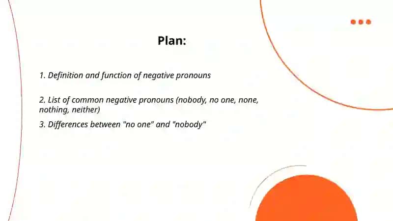 Negative Pronouns 2