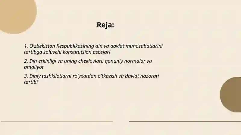 O'zbekistonda din sohasidagi davlat siyosatlari 2