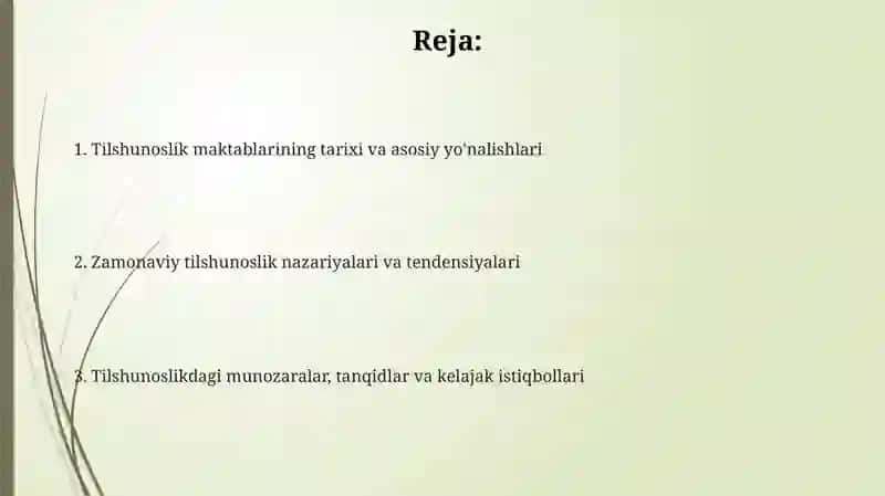 Tilshunoslik yo'nalishlari va maktablari 2
