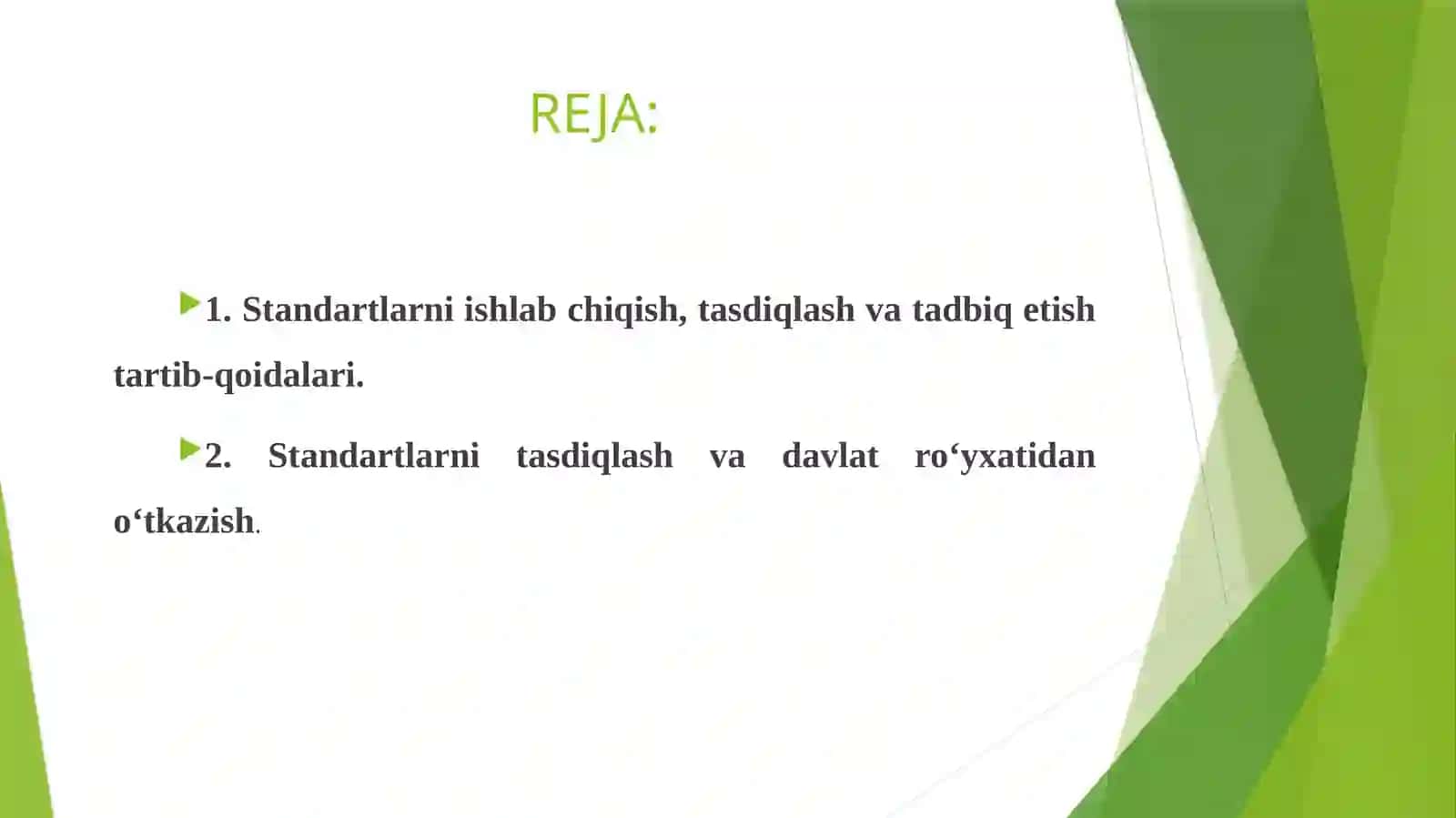 O‘zbеkistоn Rеspublikаsining stаndаrtini ishlаb chiqish, kеlishib оlish, tаsdiqlаsh vа ro‘yxаtdаn o‘tkаzish tаrtibi 2