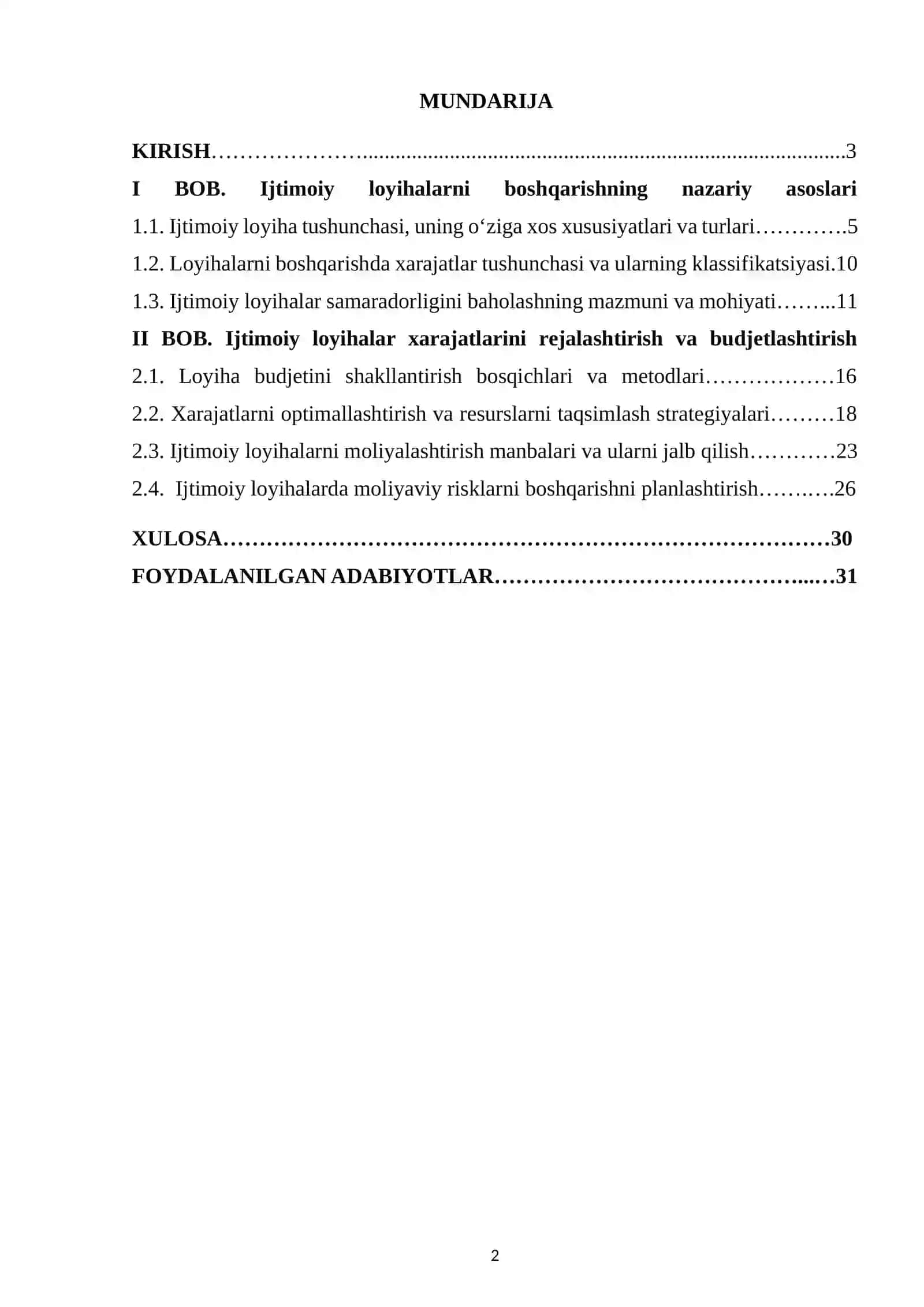 Ijtimoiy Loyihalar Xarajatlarining Boshqarishning Axamiyatli Jihatlari 2