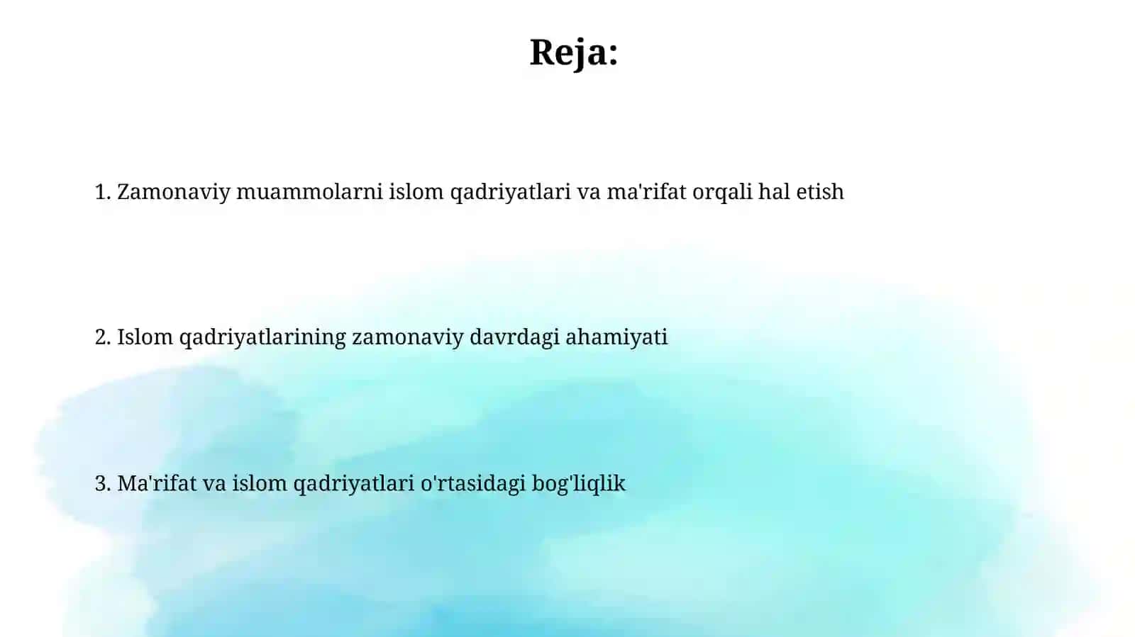 Islomiy qadriyatlar va maʼrifatning hozirgi davrdagi ahamiyati 2