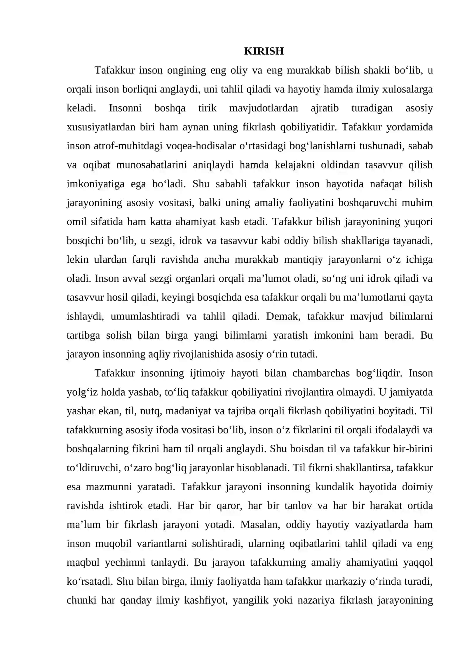 Tafakkur va ularning shakllari 2