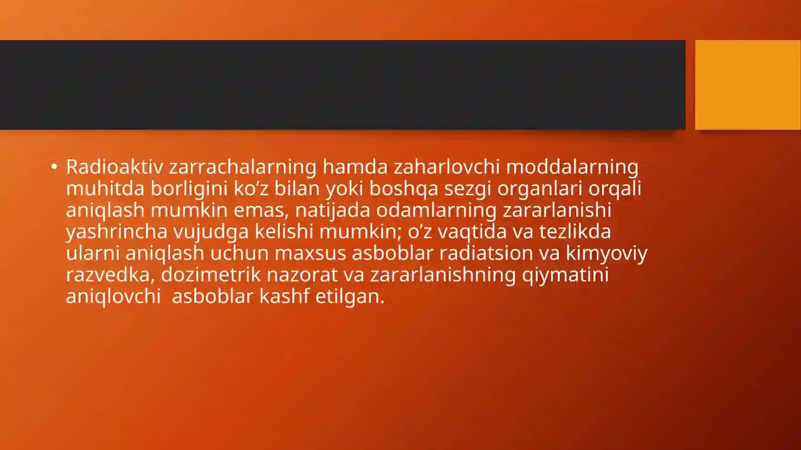 DOZIMETRIYA METODLARI 2
