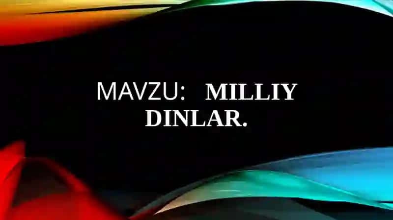 MILLIY DINLAR 2