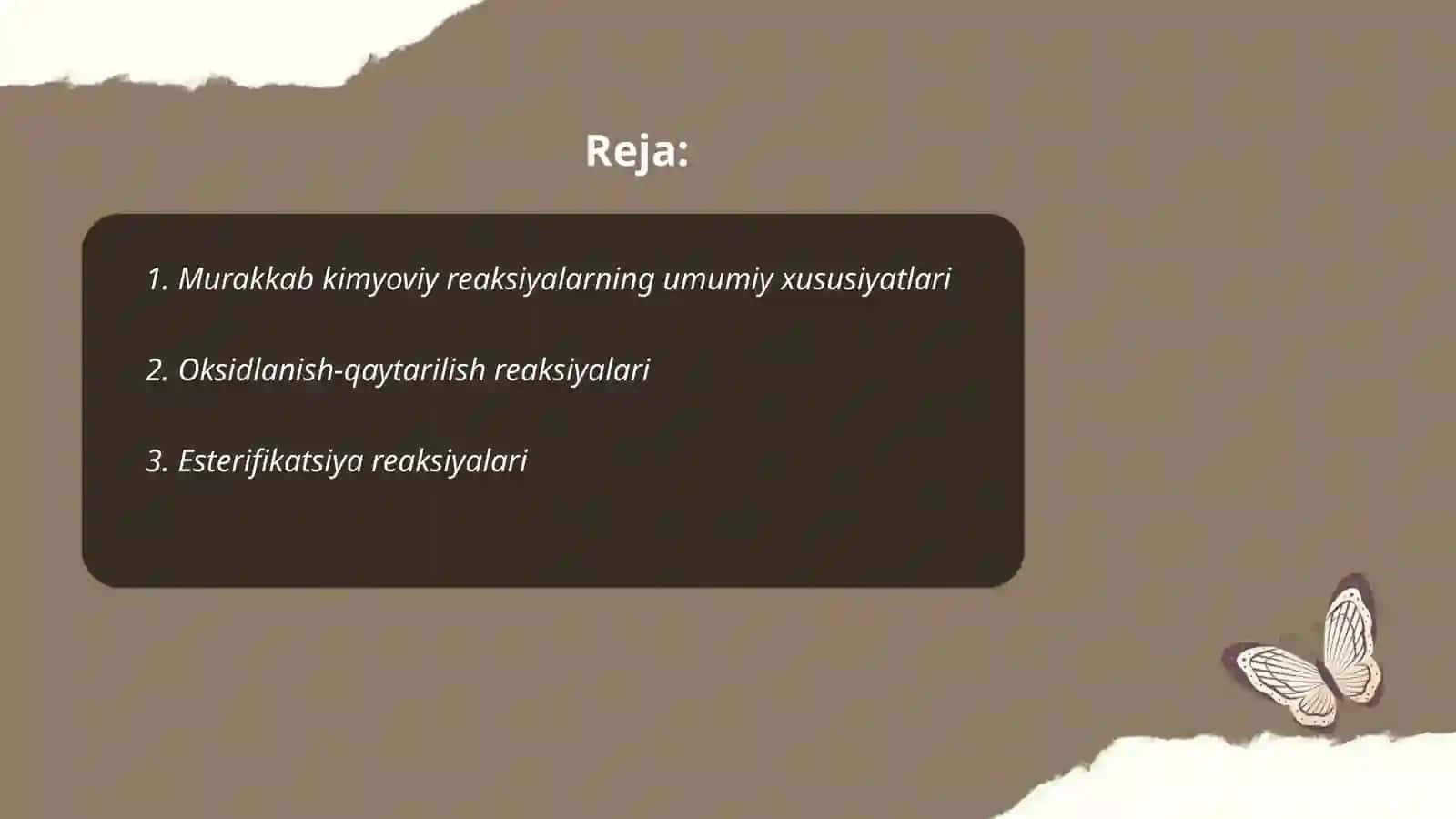 Murakkab kimyoviy reaksiyalar 2