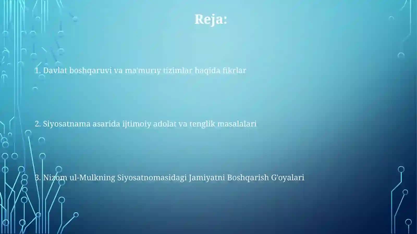 Nizom ul-Mulkning Siyosatnomasidagi Jamiyatni Boshqarish G'oyalari 2