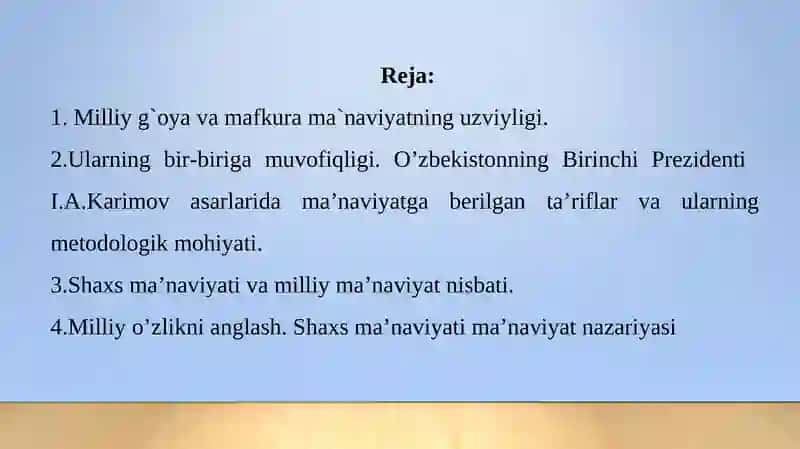 MA`NAVIYAT VA MILLIY G`OYA 2