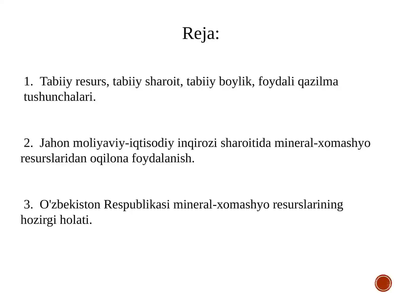 Tabiiy resurslar va ularning boyliklari 2