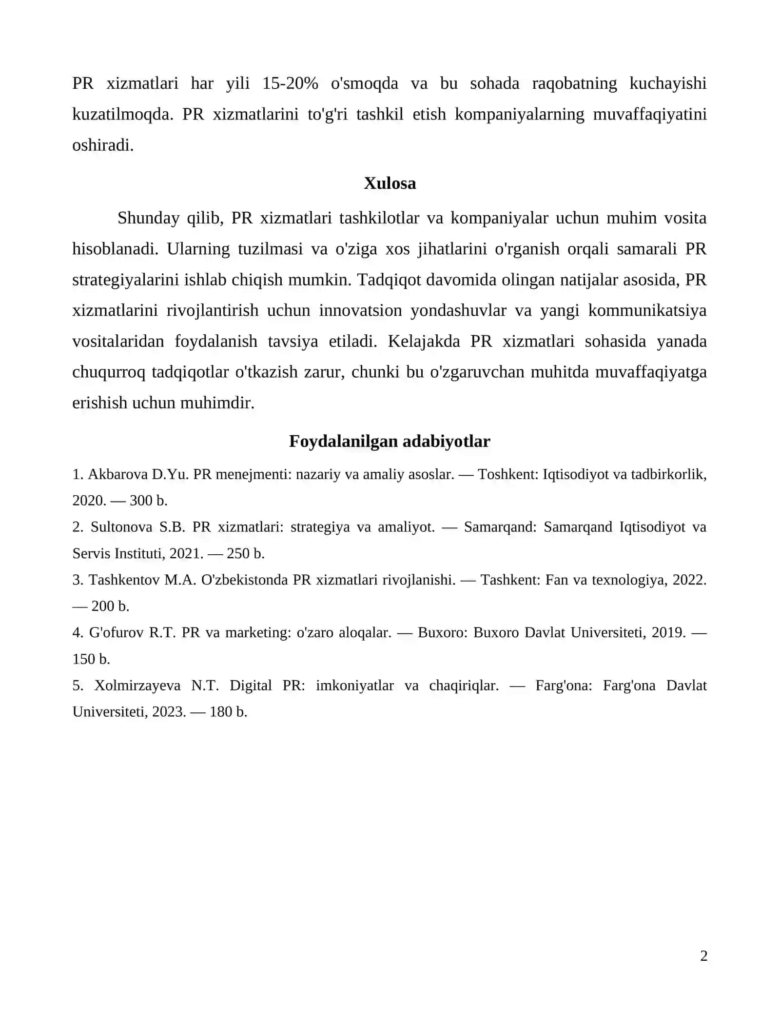 Mavzuning dolzarbligi 2