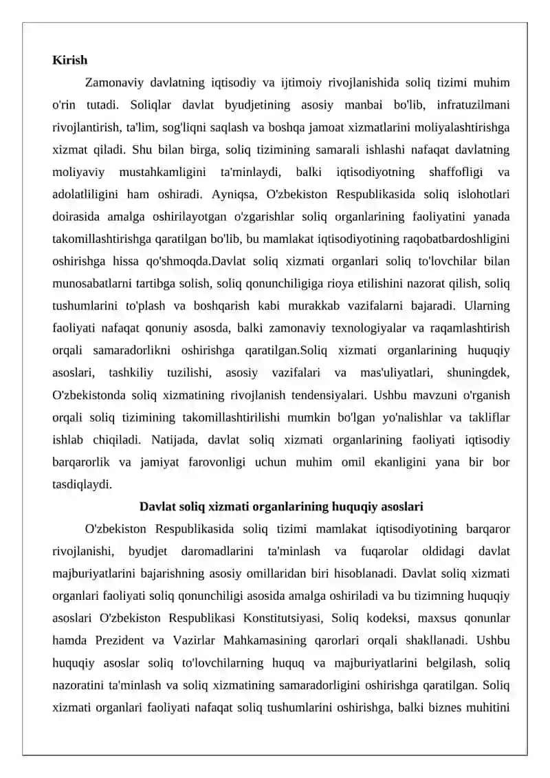 Davlat soliq xizmati organlarining huquqiy asoslari 2