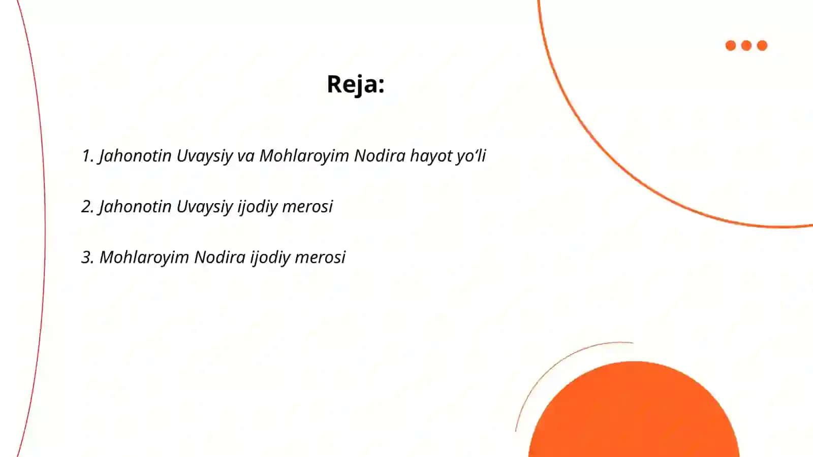 Jahonotin Uvaysiy va Mohlaroyim Nodira ijodiy merosi 2