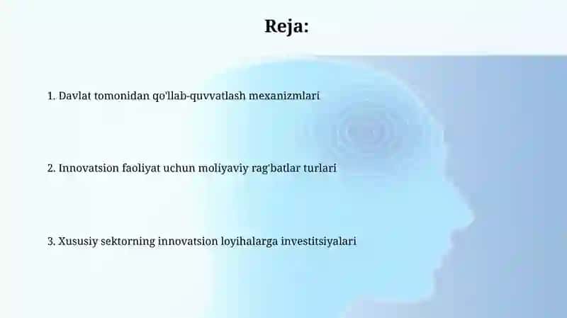 Innovatsion faollikni moliyaviy ragʻbatlantirish 2