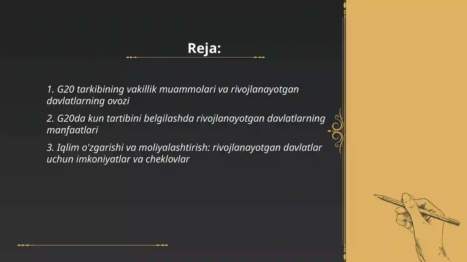 G20 forumining bugungi kundagi muammolari va istiqbollari 2