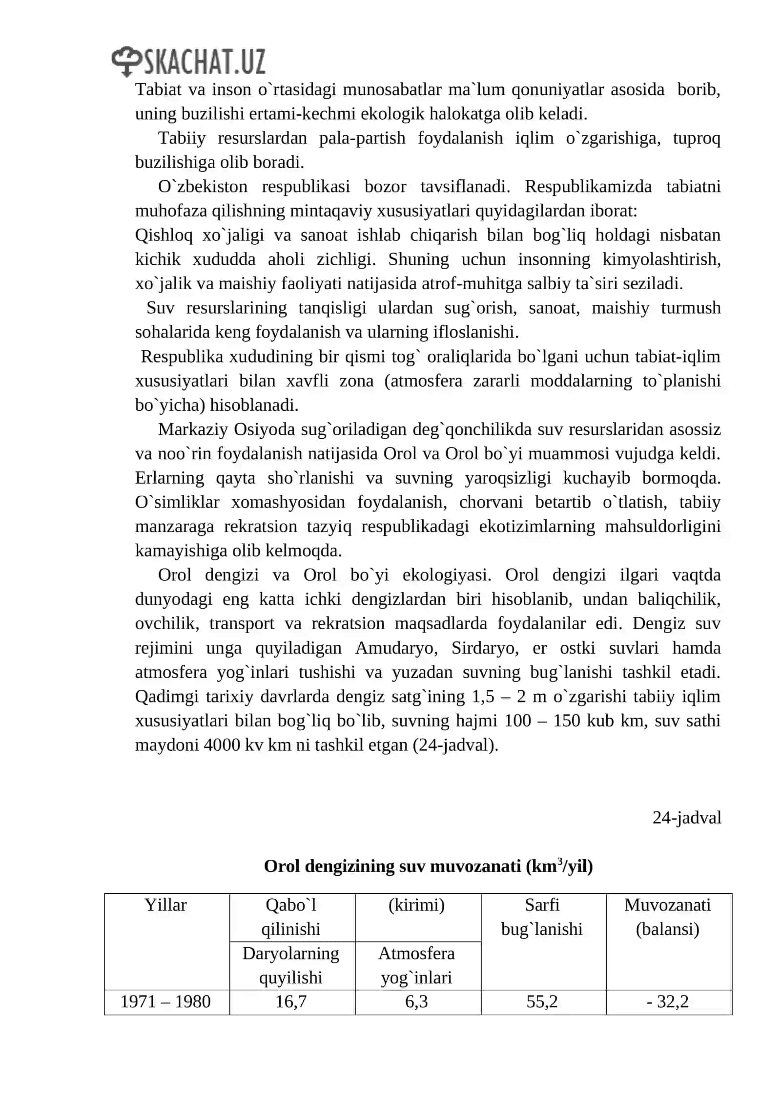 Suv manbalari va ularning sanitariya holati 2