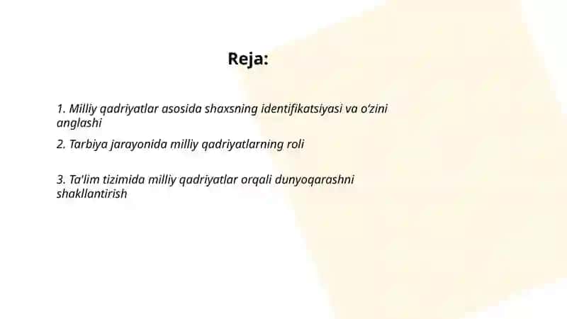 Milliy qadriyatlar asosida shaxs dunyoqarashini shakllantirish 2