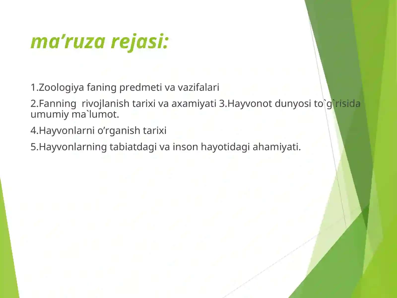 Zoologiya fanining asosiy ma'lumotlari 2