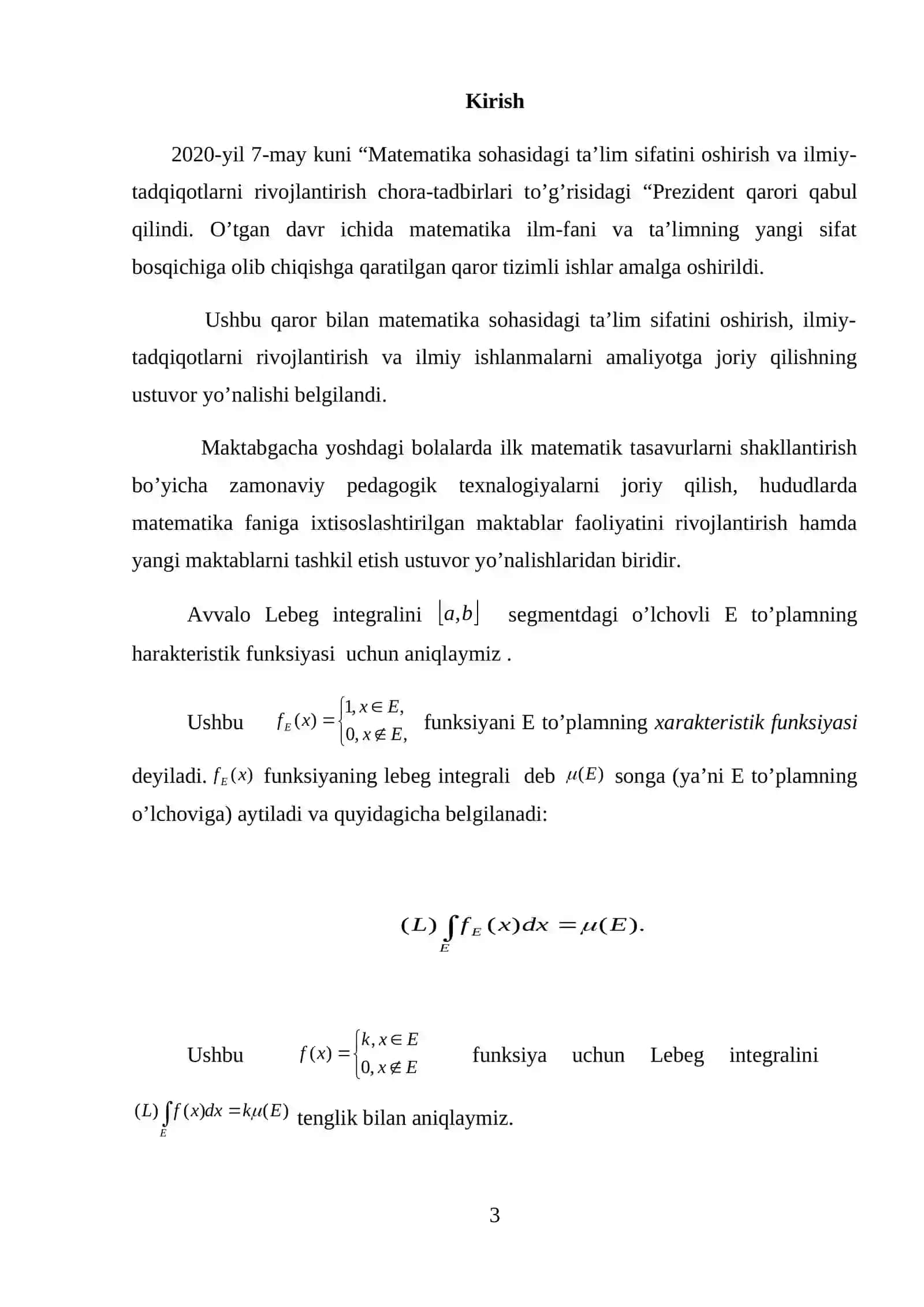 Lebeg integrali 2