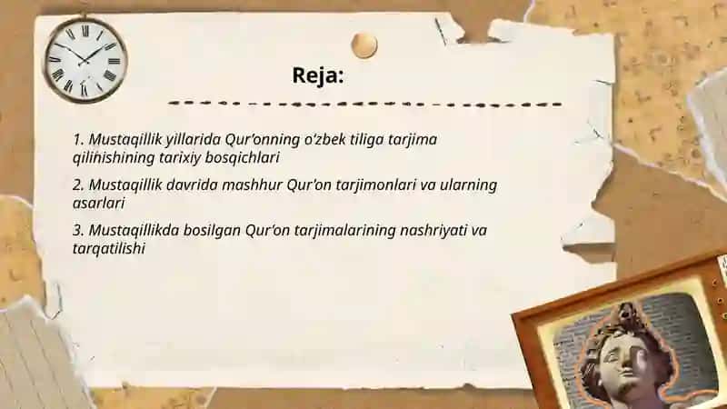 Qur'onning o'zbek tiliga tarjima qilinishi va tafsirlari haqida 2