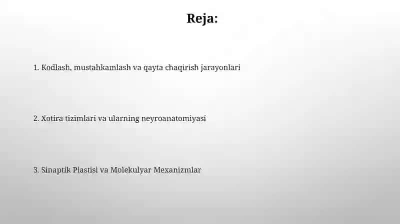 Idrok vz xotira haqida tushuncha 2
