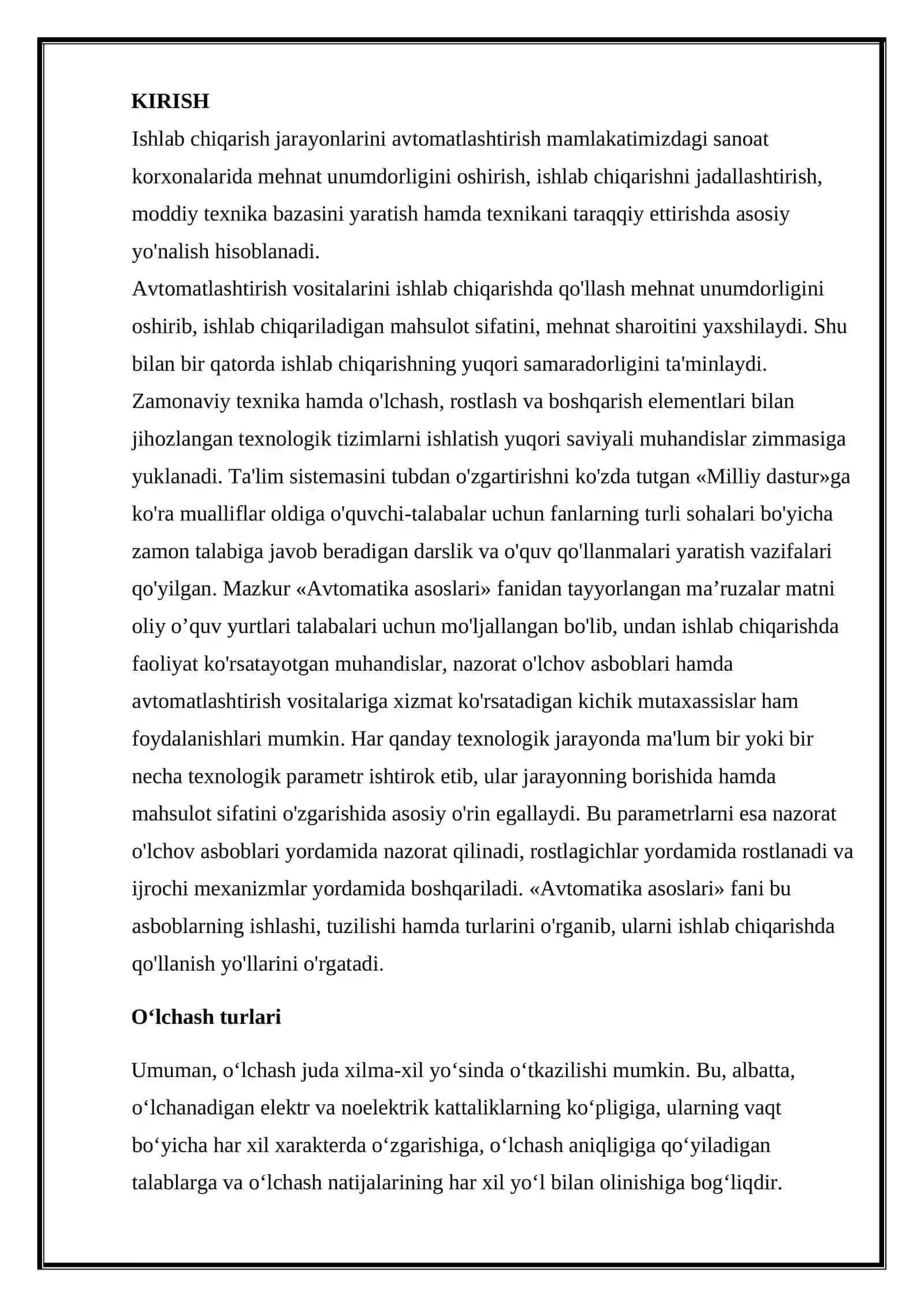 O'lchov qurilmalarining turlari 2