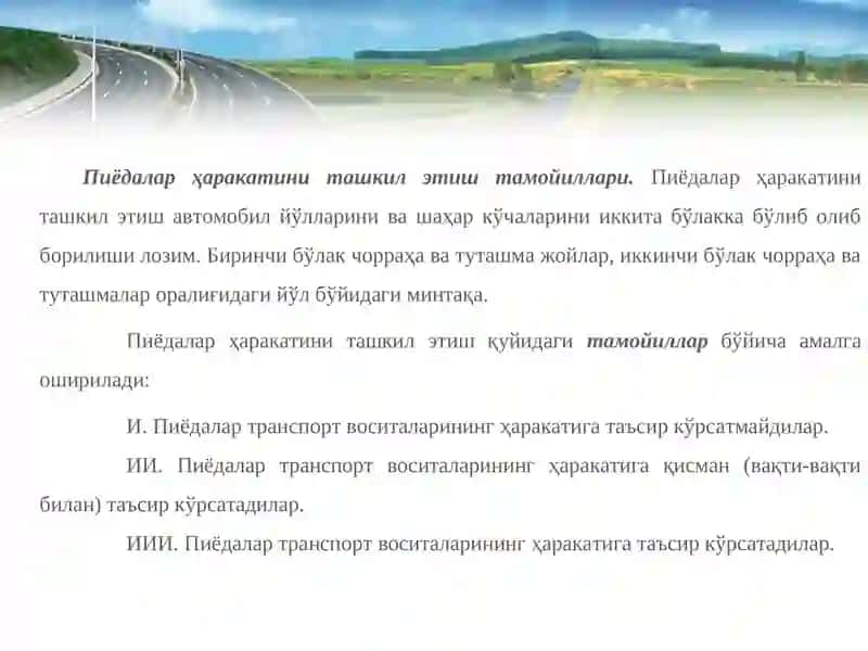 Пиёдалар ўтиш йўли лойиҳаси 2