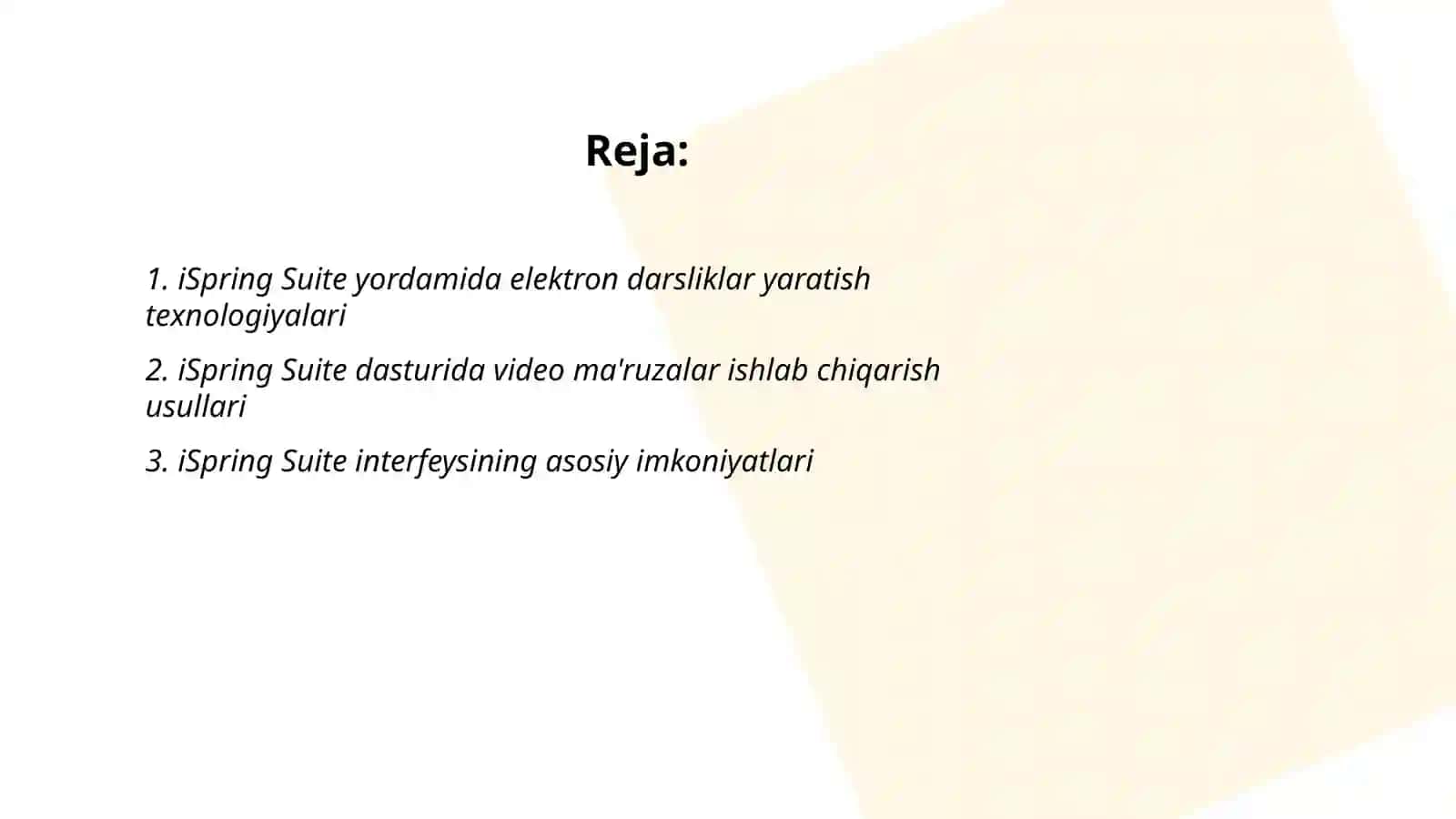iSpring Suiti yordamida elektron darsliklar va video ma'ruzalar yaratish 2