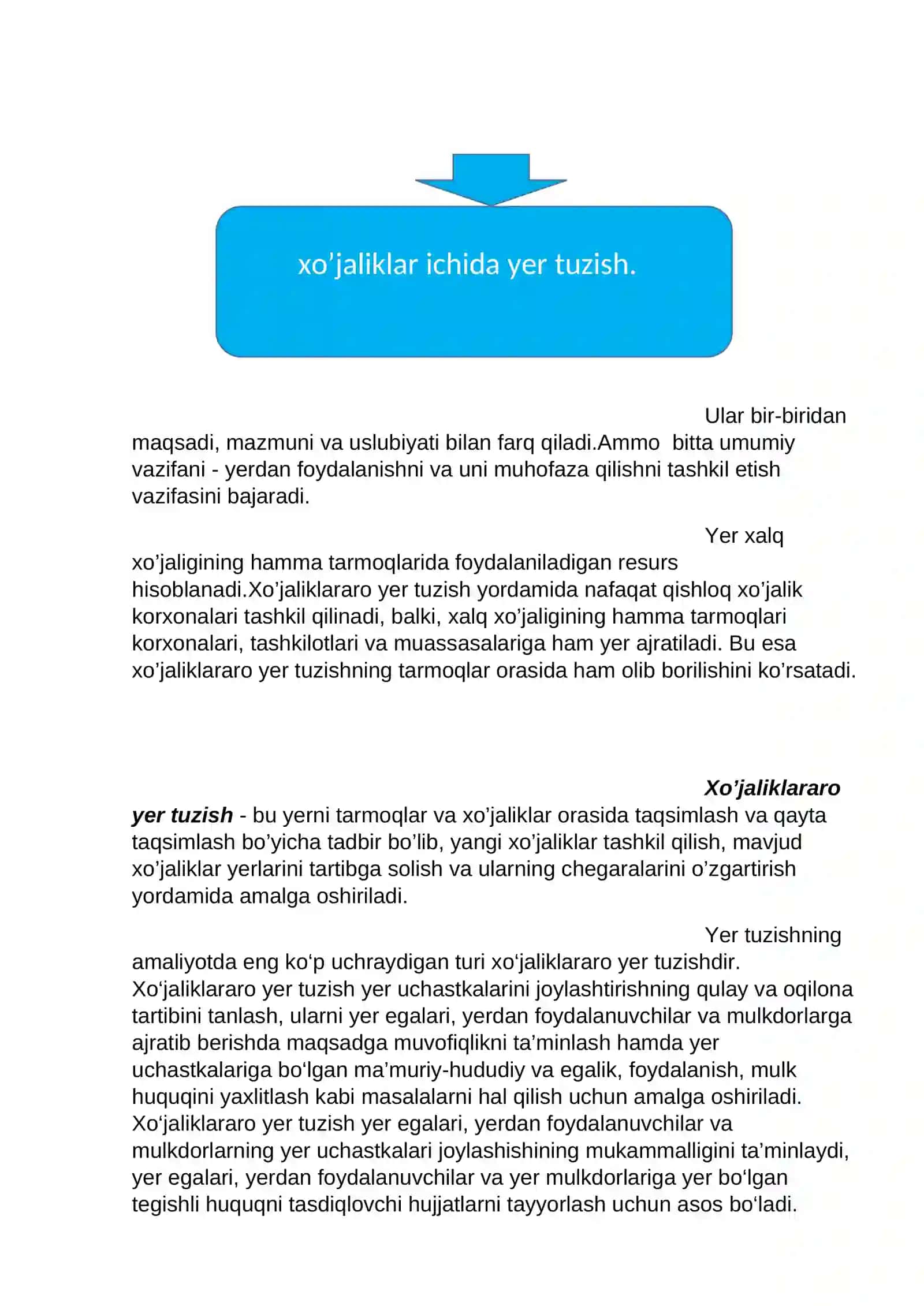 Yer tuzish turlari va tamoyillari 2