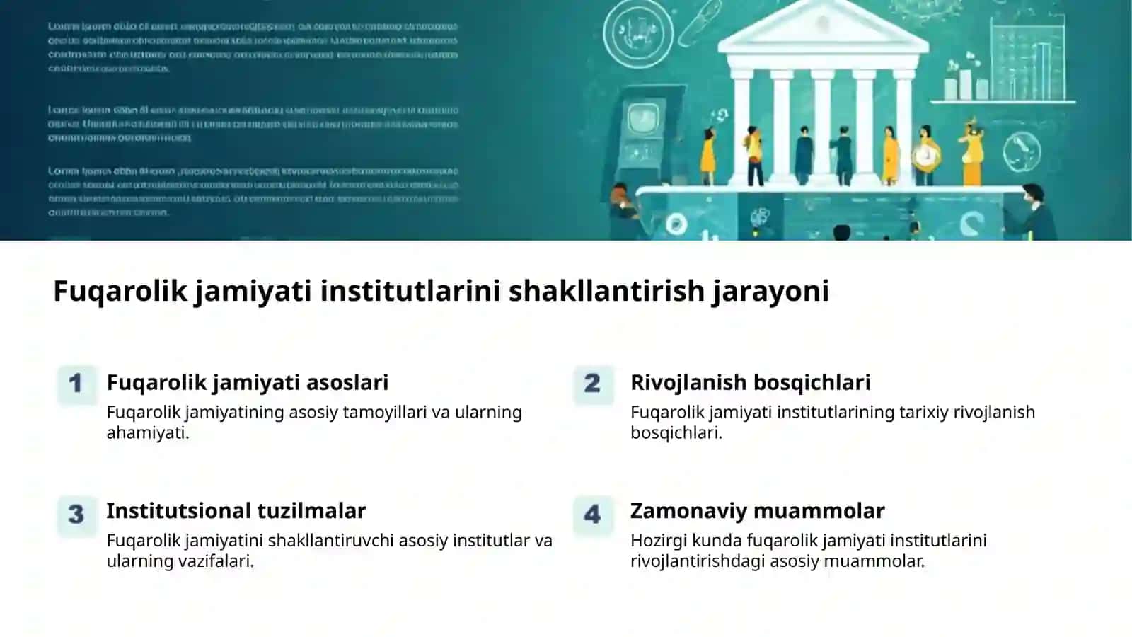 Demokratik jamiyat va siyosiy islohotlar 2