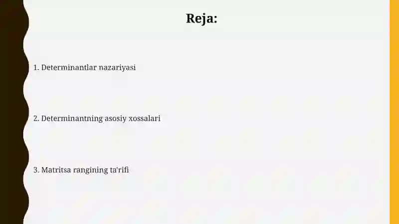 Matritsalar nazariyasi 2