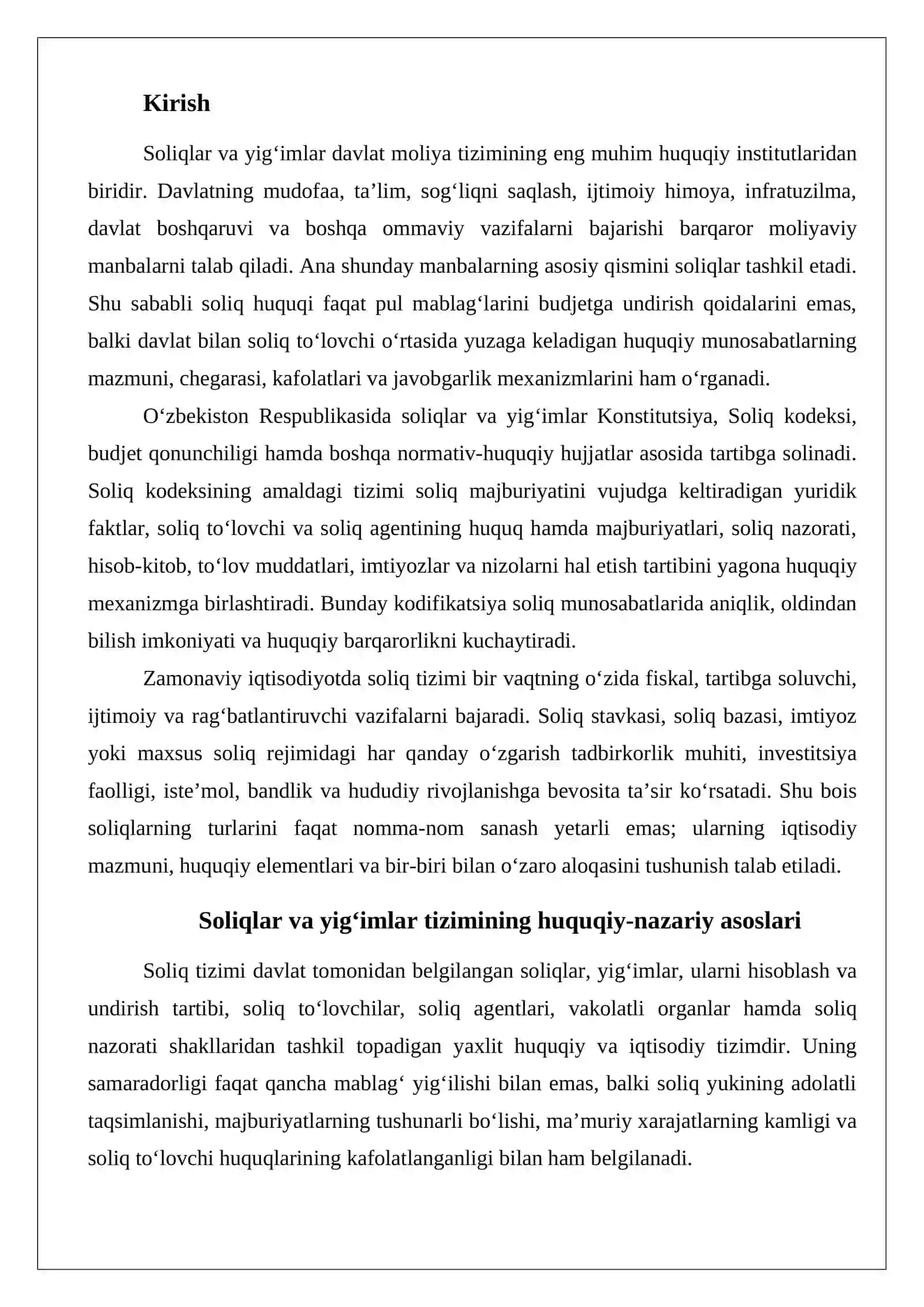 Soliqlar va yig‘imlar tizimi hamda ularning turlari 2