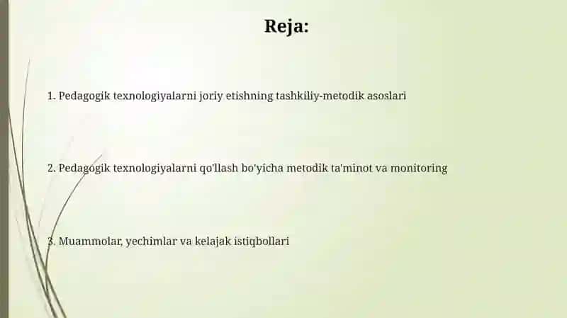 Pedagogik texnologiyalarni qoʻllash bilan bogʻliq tashkiliy uslubiy ishlar 2