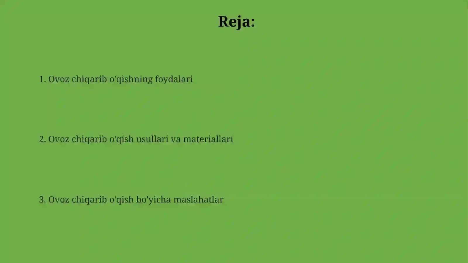 Ovozli o'qishning avzalliklari 2